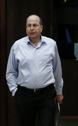 Moshe Ya'alon at the Knesset on March 11, 2014 (photo credit: Miriam Alster/Flash90)
