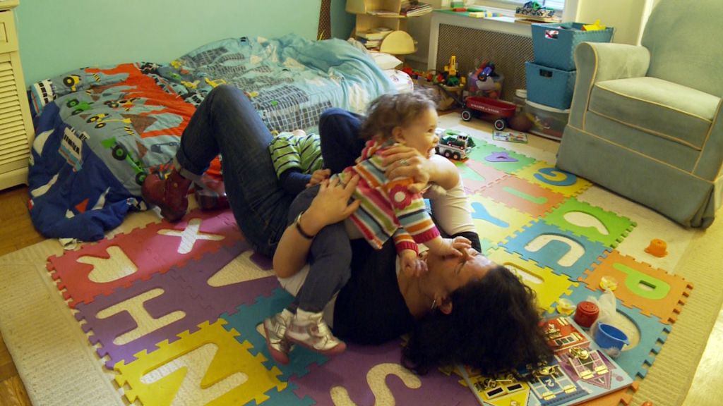 Rabbi Felicia Sol playing with her children. (Courtesy of Diva Communications, Inc.) Rabbi Felicia Sol playing with her children. (Courtesy of Diva Communications, Inc.)