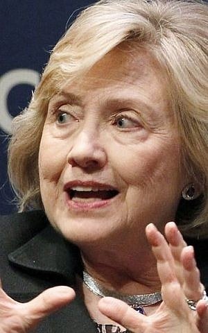 Hillary Clinton, former first lady, speaks to students at UCLA, in Los Angeles, in March (photo credit: AP/Nick Ut)