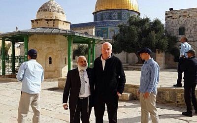Minister Uri Ariel on the Temple Mount on March 16, 2014 (photo credit: Uri Ariel's spokesman's office)