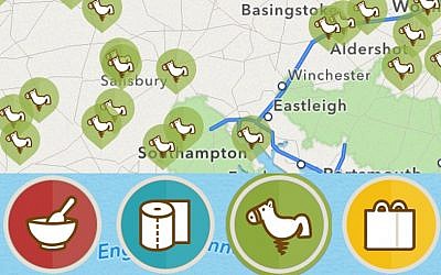KiddyUp's map shows playgrounds in the area (Photo credit: Courtesy)