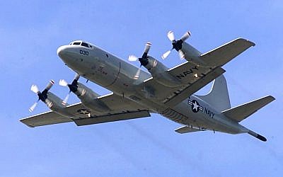 Illustrative photo of a P-3C Orion, similar to the P-3 Orion, which is being used in the search for Malaysia Airlines Flight 370 (photo credit: AP/Stevan Morgain/File)