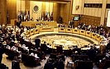 Arab foreign ministers meet at the Arab League building in Cairo, Egypt, on March 9, 2014. (photo credit: AP/Ahmed Gomaa)