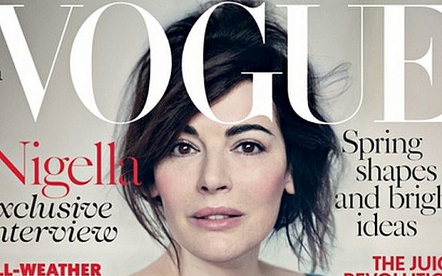 Nigella Lawson's April Vogue cover (screenshot of detail) Nigella Lawson's April Vogue cover (screenshot of detail)