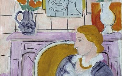 The painting "Woman in Blue in Front of a Fireplace," circa 1937 by Henry Matisse. The painting has been the centerpiece of the Henie Onstad Art Center near Oslo since the museum was established in 1968 by shipping magnate Niels Onstad and his wife, Olympic figure-skating champion Sonja Henie. (photo credit: AP Photo/Oystein Thorvaldsen, Henie-Onstad Art Centre)