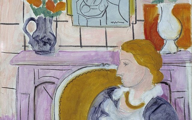 The painting "Woman in Blue in Front of a Fireplace," circa 1937 by Henry Matisse. The painting has been the centerpiece of the Henie Onstad Art Center near Oslo since the museum was established in 1968 by shipping magnate Niels Onstad and his wife, Olympic figure-skating champion Sonja Henie. (photo credit: AP Photo/Oystein Thorvaldsen, Henie-Onstad Art Centre) The painting "Woman in Blue in Front of a Fireplace," circa 1937 by Henry Matisse. The painting has been the centerpiece of the Henie Onstad Art Center near Oslo since the museum was established in 1968 by shipping magnate Niels Onstad and his wife, Olympic figure-skating champion Sonja Henie. (photo credit: AP Photo/Oystein Thorvaldsen, Henie-Onstad Art Centre)