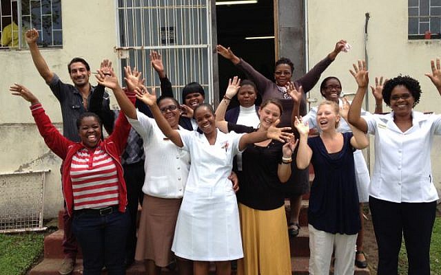 Wellness Centre-Isilimela Hospital, Eastern Cape, staff on hearing the news that their application to the PATA Child-Friendly Clinic Initiative was successful. (courtesy PATA)