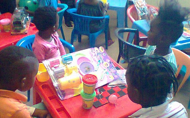 Children enjoying their new child-friendly area at Govan Mbeki Hospital, Eastern Cape, thanks to the PATA Child-Friendly Clinic Initiative. (courtesy PATA)