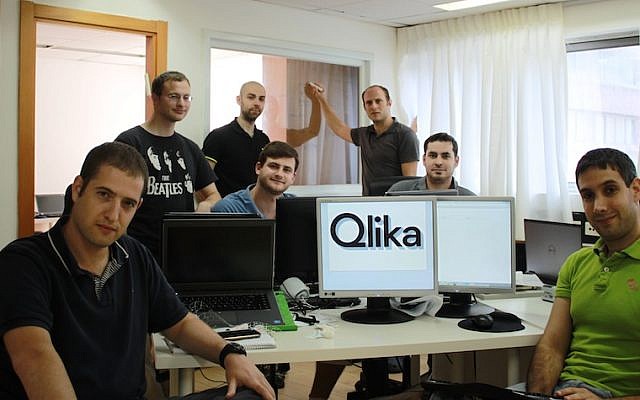 The Qlika team at their Ramat Gan offices. Priceline bought the Israeli firm earlier this year (Photo credit: Courtesy) The Qlika team at their Ramat Gan offices. Priceline bought the Israeli firm earlier this year (Photo credit: Courtesy)