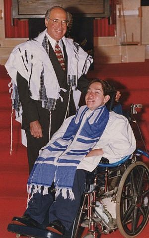Rabbi Charles Sherman and son Eyal at his bar mitzvah. (courtesy of Rabbi Charles Sherman)