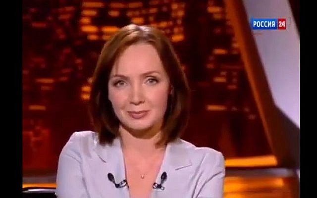 Evelina Zakamskaya of Russia's state-owned Rossiya 24 channel (photo credit: Youtube screenshot)