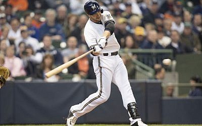 Ryan Braun of the Milwaukee Brewers (Scott Paulus/Milwaukee Brewers/JTA)