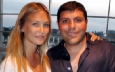 Teddy Sagi, pictured with supermodel Bar Refaeli (YouTube Screenshot)