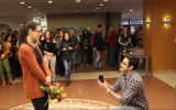 A very public proposal. (photo credit: screenshot via YouTube)