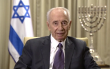 President Shimon Peres in a holiday message to the Iranian people, March 20, 2014 (photo credit: screenshot via YouTube)