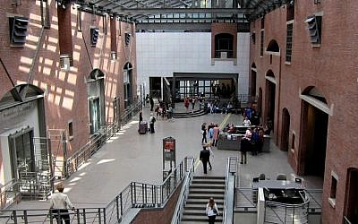 Interior of the United States Holocaust Memorial Museum, Washington, D.C.  (Photo credit: CC-BY-SA AgnosticPreachersKid, Wikimedia Commons)