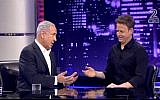 Prime Minister Benjamin Netanyahu on the current events comedy show "State of the Nation" (screen capture: Channel 2)