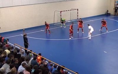 The Belgian futsal team during a match against Poland (YouTube screen grab) The Belgian futsal team during a match against Poland (YouTube screen grab)