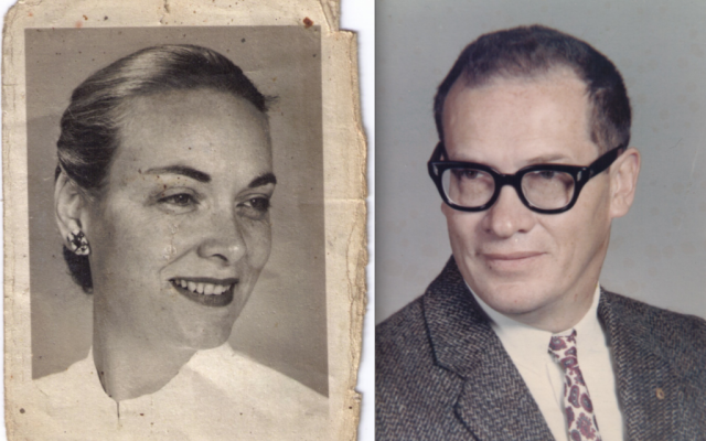 Zipora Saar’s cousin Philip Walrod, shown while serving as a California school’s headmaster, and his second wife Dory, a physician. (Courtesy of Duane Walrod/JTA)