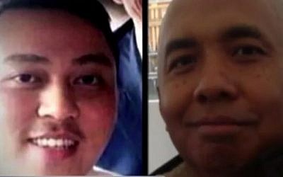 Malaysia Airlines pilots Zaharie Ahmad Shah (right) and Fariq Abdul Hamid (photo credit: YouTube screenshot)