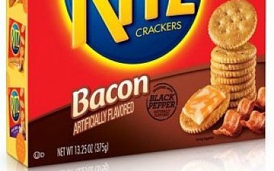 Kosher-certified, artificially flavored bacon Ritz crackers recently hit the shelves. (photo credit: JTA)