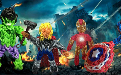 Action figures, made on the Rainbow Loom (Courtesy Rainbow Loom Facebook page)