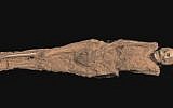 A 1,300-year-old mummy of a woman who was found to have a tattoo on her inner thigh (Photo credit: Youtube screen capture)