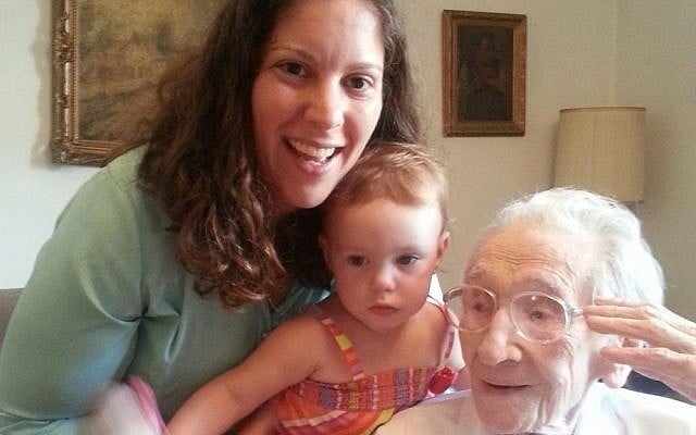 Gisela Dollinger, right, with family (photo credit: courtesy Carole Vogel)