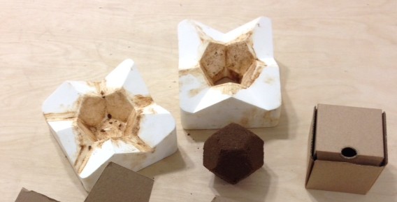 Molded mud balls at the 'Think Green Design Green' exhibit and workshops in Tel Aviv's port (Courtesy Shenkar press relations department)