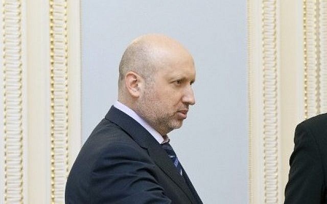 Acting Ukrainian President Oleksandr Turchynov (photo credit: AFP/Ukrainian Presidential press-service/Anastasiya Syrotkyna) Acting Ukrainian President Oleksandr Turchynov (photo credit: AFP/Ukrainian Presidential press-service/Anastasiya Syrotkyna)