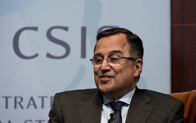 Egyptian Foreign Minister Nabil Fahmy at the Center for Strategic and International Studies (CSIS) in Washington, DC on April 28, 2014. (AFP Photo/Nicholas Kamm) Egyptian Foreign Minister Nabil Fahmy at the Center for Strategic and International Studies (CSIS) in Washington, DC on April 28, 2014. (AFP Photo/Nicholas Kamm)