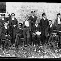 The members of the American Colony brass band, circa 1900, included both Americans and Swedes and played  sacred music, serenades, marches and operatic and classical music, as well as Swedish folksongs. (photo credit: American Colony Photo Department photographers/from American Colony members, activities and aid projects 1890s–1930s,
negative collection/reproduction from a dry plate glass negative/Courtesy American Colony Archive Collections)