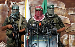 Members of Hamas's Izz ad-Din al-Qassam Brigades (Rahim Khatib/Flash90)