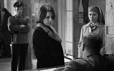 Agata Trzebuchowska as Ida Lebenstein, right, and Agata Kulesza as Wanda Gruz in the Polish fiIm 'Ida.' (Courtesy photo via JTA)
