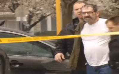Frazier Glenn Miller, the suspect in Overland Park JCC shootings is arrested, April 13, 2015. (Screen capture: KCTV)