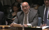 Israel's UN envoy Ron Prosor addresses the UN Security Council in New York, on April 29, 2014 (screen capture: YouTube)
