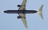 View of a Boeing 737 in flight. (illustrative photo credit: Arpingstone, Wikimedia Commons)