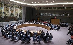 The UN Security Council, April 2014. (photo credit: AP Photo/John Minchillo)