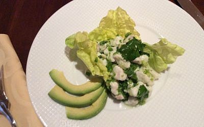 Halibut Ceviche serves as an alternative to gefilte fish for an appetizer or light lunch. (Courtesy Helen Nash via JTA)