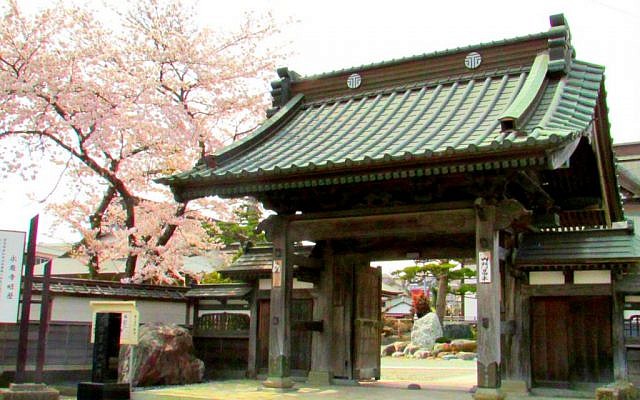 Cherry blossoms behind a traditional Japanese temple in Ishinomaki. (photo credit: Debra Kamin/Times of Israel) Cherry blossoms behind a traditional Japanese temple in Ishinomaki. (photo credit: Debra Kamin/Times of Israel)
