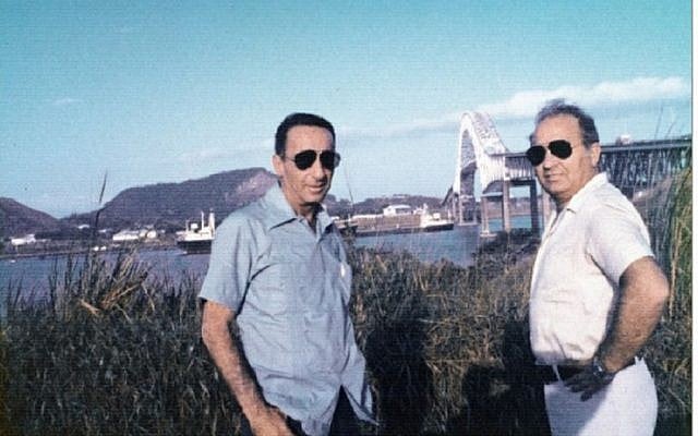 Mike Harari, left, and Mossad commander Yitzhak Hofi in the 70s in Panama (photo credit: courtesy Mike Harari)