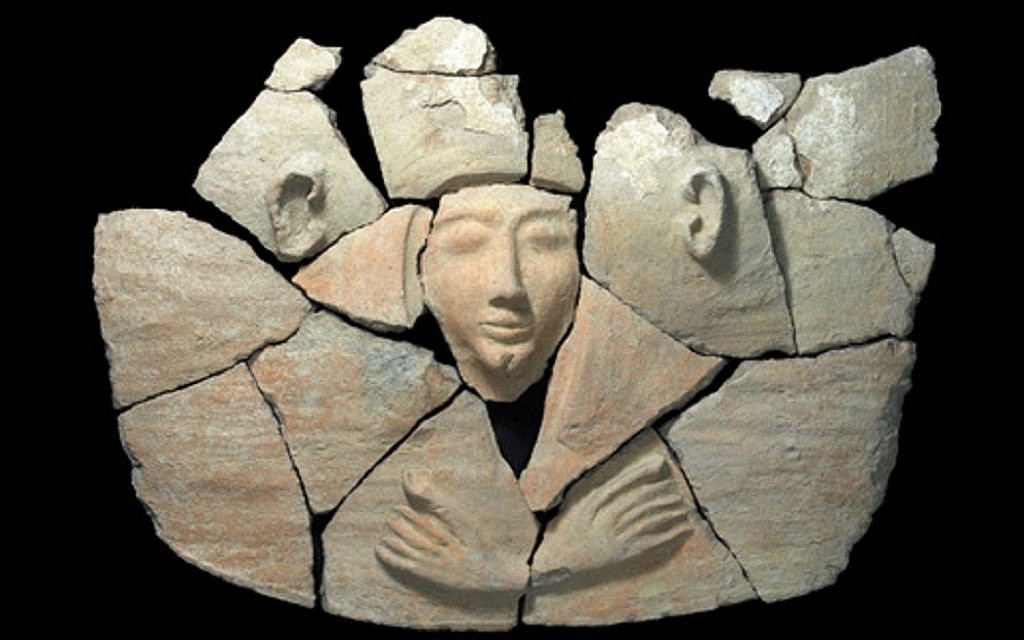 Parts of the anthropoid coffin’s lid after an initial cleaning. (photo credit: Clara Amit, courtesy of the Israel Antiquities Authority) Parts of the anthropoid coffin’s lid after an initial cleaning. (photo credit: Clara Amit, courtesy of the Israel Antiquities Authority)