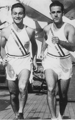 Marty Glickman, left, and Sam Stoller to be posthumously honored at the 2015 European Maccabi Games in Berlin. (Courtesy Nancy Glickman via JTA)
