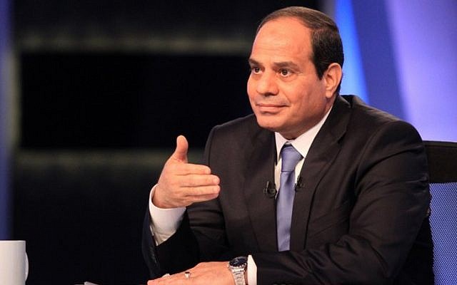 Egyptian President Abdel Fattah el-Sissi on May 4, 2014. (photo credit: AFP/STR)