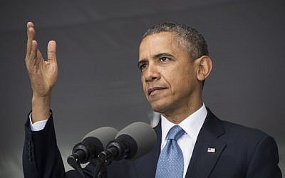 US President Barack Obama, May 28, 2014 (photo credit: AFP/ Jim WATSON)