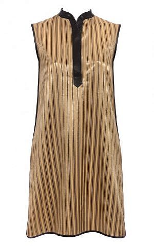A leather-trimmed tunic, part of the new Maskit collection (photo credit: Nir Yafe) A leather-trimmed tunic, part of the new Maskit collection (photo credit: Nir Yafe)