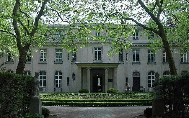 Illustrative photo of the villa where the 1942 Wannsee Conference was held, in the Berlin suburb of Wannsee. (photo credit: Adam Carr/WIkimedia Commons) Illustrative photo of the villa where the 1942 Wannsee Conference was held, in the Berlin suburb of Wannsee. (photo credit: Adam Carr/WIkimedia Commons)