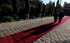 A red carpet at the President's Residence in Jerusalem (photo credit: Kobi Gideon/Flash90)