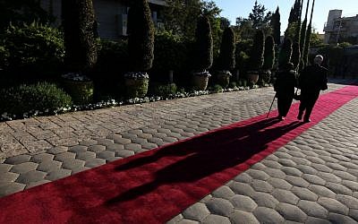 A red carpet at the President's Residence in Jerusalem (photo credit: Kobi Gideon/Flash90)