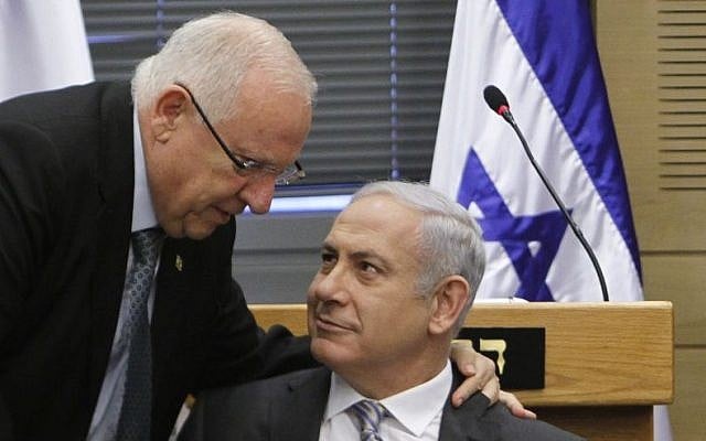 Prime Minister Benjamin Netanyahu (R) speaks with MK Reuven Rivlin at a party meeting in the Knesset on September 20, 2011. (photo credit: Miriam Alster/Flash90) Prime Minister Benjamin Netanyahu (R) speaks with MK Reuven Rivlin at a party meeting in the Knesset on September 20, 2011. (photo credit: Miriam Alster/Flash90)